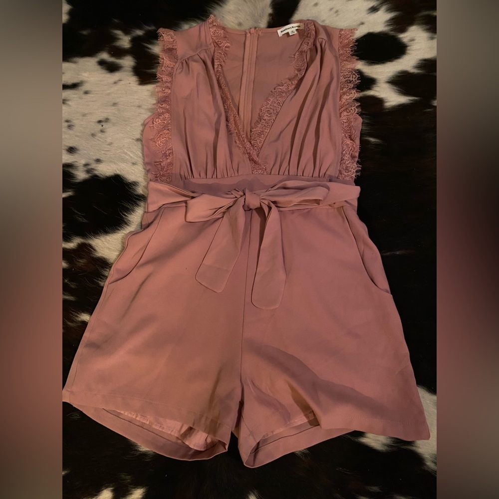 Newbury Kustom Mauve fringed Detail romper